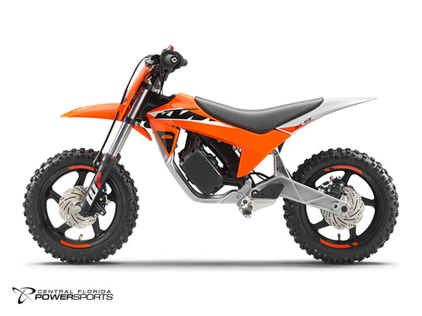 2027 KTM SX-E 2 in Orange - left side studio view