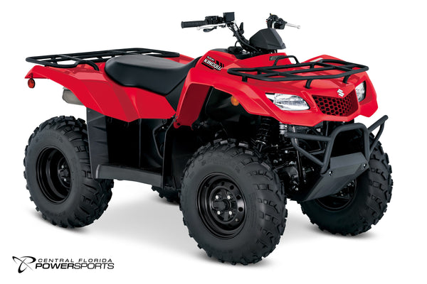 2027 Suzuki KingQuad 400ASi in Flame Red - front three-quarter studio view