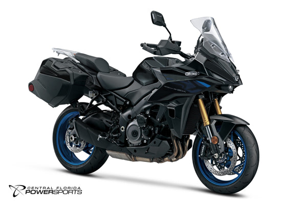 2027 Suzuki GSX-S1000GX+ in Glass Sparkle Black - front three-quarter studio view