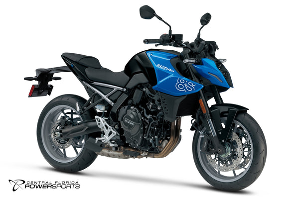 2027 Suzuki GSX-8S in Metallic Triton Blue / Glass Sparkle Black - front three-quarter studio view