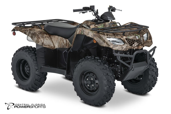 2027 Suzuki KingQuad 400ASi Camo in True Timber Kanati - front three-quarter studio view
