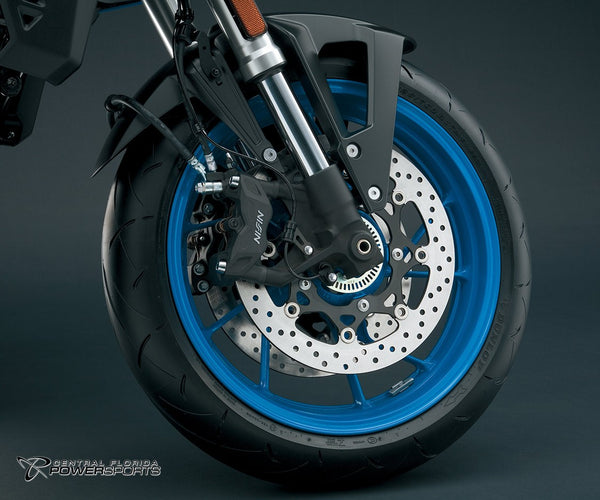 2027 Suzuki GSX-8S in Metallic Triton Blue / Glass Sparkle Black - brakes detail