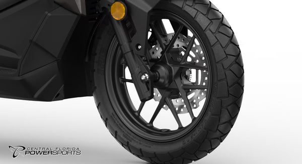 2027 Honda ADV160 in Matte Black Metallic - front wheel abs detail
