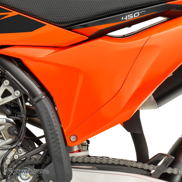 2027 KTM 450 SMR in Orange - airbox detail