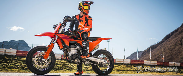 2027 KTM 450 SMR in Orange - riding action