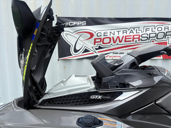 2015 Sea-Doo GTX Limited 215 gray front storage with hood open
