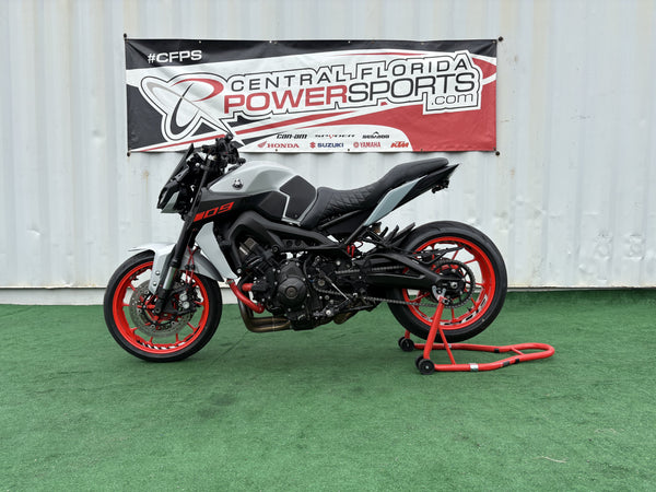 2019 Yamaha MT-09 in Gray, left side profile, used motorcycle for sale at Central Florida PowerSports