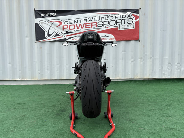 2019 Yamaha MT-09 in Gray, straight-on rear view, used motorcycle for sale at Central Florida PowerSports