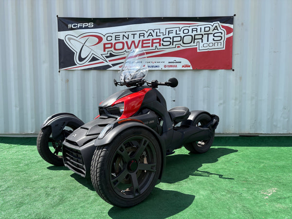 2021 Can-Am Ryker 900 ACE black/red — left-side three-quarter front | Central Florida PowerSports Kissimmee