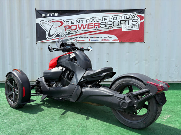 2021 Can-Am Ryker 900 ACE black/red — left-side three-quarter rear | Central Florida PowerSports Kissimmee