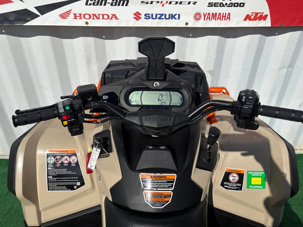 2023 Can-Am Outlander X MR 850 tan cockpit and handlebars, alternate view