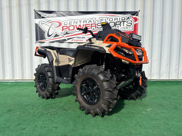 2023 Can-Am Outlander X MR 850 tan right front three-quarter view