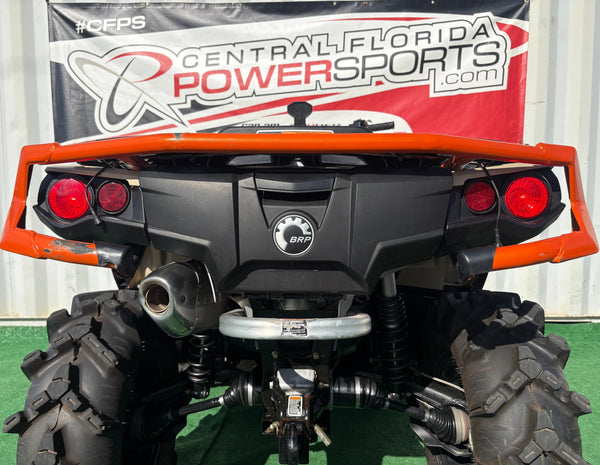 2023 Can-Am Outlander X MR 850 tan rear close-up with taillights and bumper