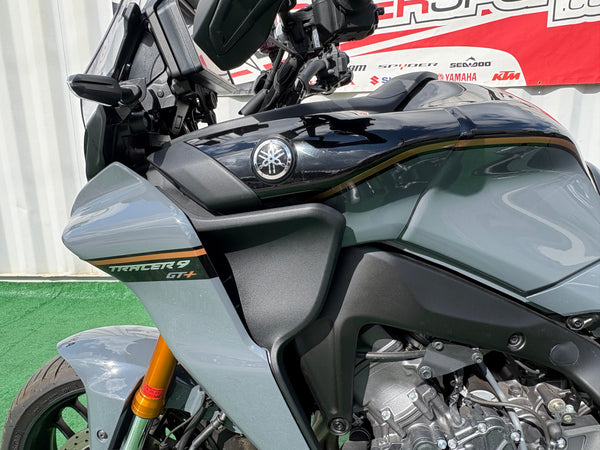 2024 Yamaha Tracer 9 GT+ black — detail close-up | Central Florida PowerSports Kissimmee