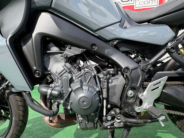 2024 Yamaha Tracer 9 GT+ black — engine detail alternate | Central Florida PowerSports Kissimmee