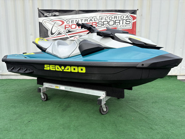 2025 Sea-Doo GTI SE 170 blue right front three-quarter view