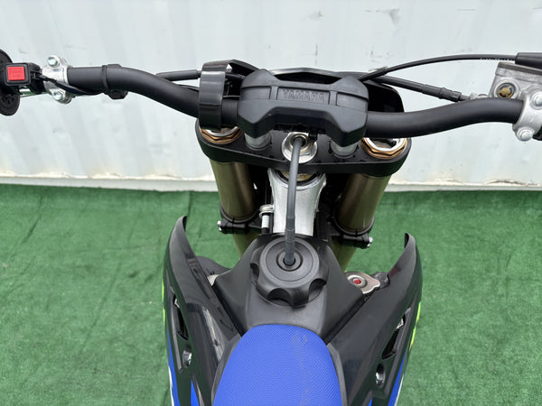 2025 Yamaha YZ250 Monster Energy Edition in Blue, handlebars and cockpit from the rider seat, used dirt bike for sale at Central Florida PowerSports