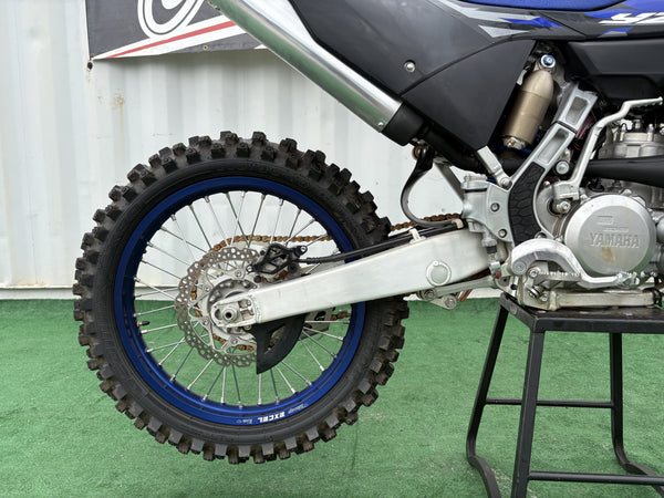 2025 Yamaha YZ250 Monster Energy Edition in Blue, rear wheel and swingarm, used dirt bike for sale at Central Florida PowerSports