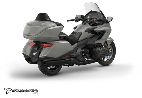 2026 Honda Gold Wing Tour Automatic DCT in Deep Pearl Gray, rear view.
