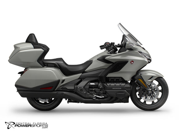 2026 Honda Gold Wing Tour Automatic DCT in Deep Pearl Gray, side view.
