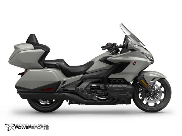 2026 Honda Gold Wing Tour Automatic DCT in Deep Pearl Gray, side view.