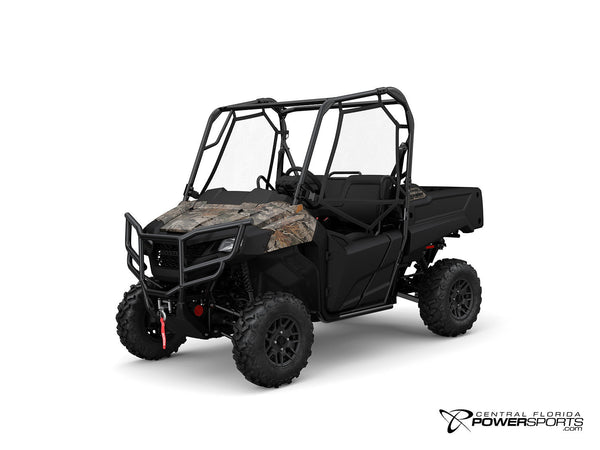 2026 Honda Pioneer 700 Forest in TrueTimber Atera Camo, three-quarter view.