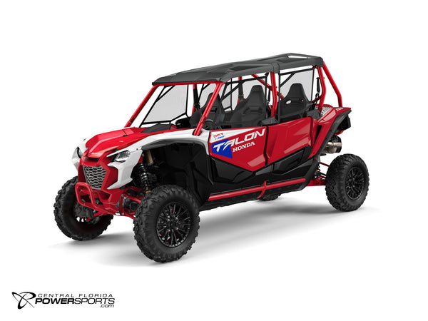2026 Honda Talon 1000X-4 in Pearl Red, three-quarter view.
