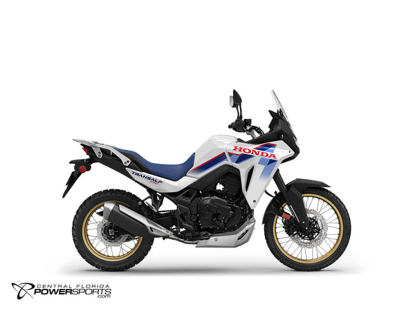 2026 Honda Transalp E-Clutch in white, side view.