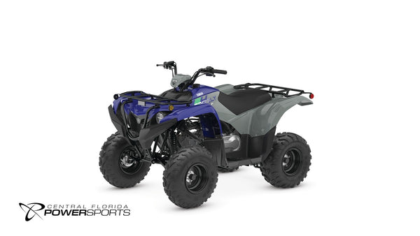 2026 Yamaha Grizzly 110 in Armor Grey, front-left three-quarter studio view
