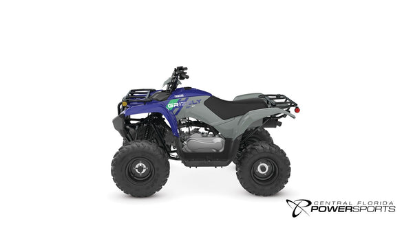 2026 Yamaha Grizzly 110 in Armor Grey, left-facing studio view