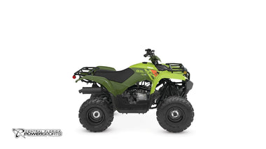 2026 Yamaha Grizzly 110 in Tactical Green/Acid Green, right-facing studio view