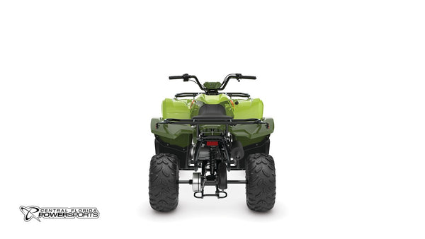 2026 Yamaha Grizzly 110 in Tactical Green/Acid Green, rear studio view