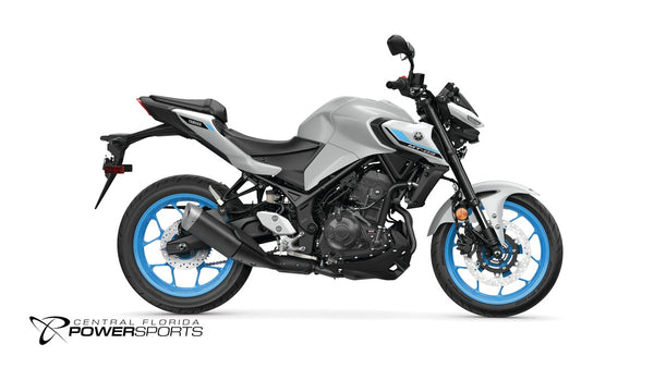 2026 Yamaha MT-03 in Ice Storm, right-facing studio view at Central Florida PowerSports in Kissimmee