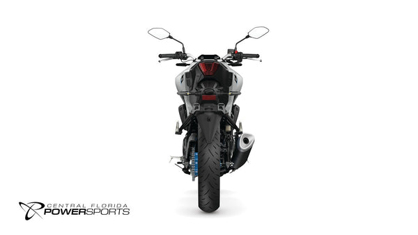 2026 Yamaha MT-03 in Ice Storm, rear studio view
