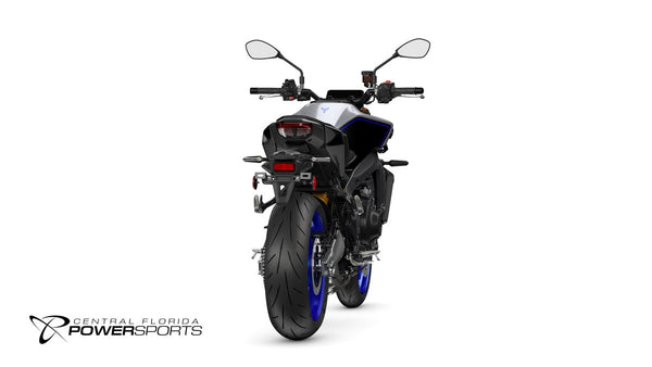 2026 Yamaha MT-09 SP in Liquid Metal/Raven, rear three-quarter studio view