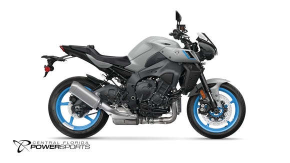 2026 Yamaha MT-10 in Ice Storm, right-facing studio view at Central Florida PowerSports in Kissimmee
