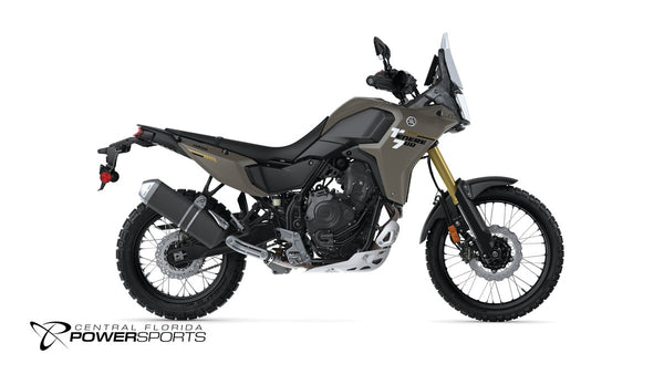 2026 Yamaha Tenere 700 in Tech Titanium, right-facing studio view at Central Florida PowerSports in Kissimmee