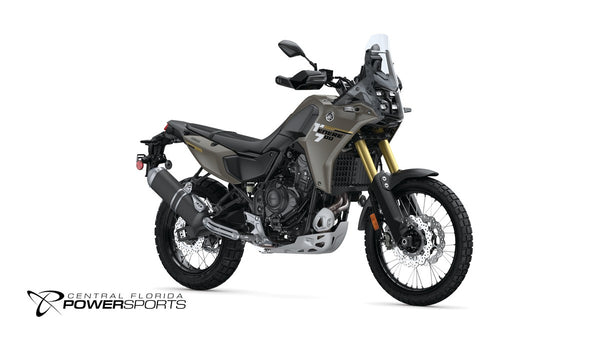 2026 Yamaha Tenere 700 in Tech Titanium, front-right three-quarter studio view