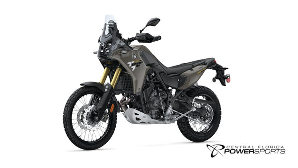 2026 Yamaha Tenere 700 in Tech Titanium, front-left three-quarter studio view