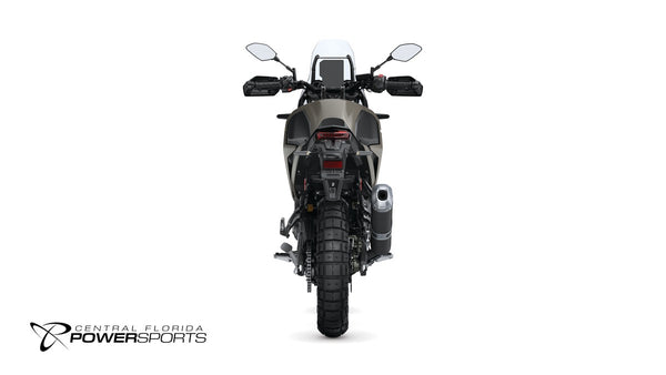 2026 Yamaha Tenere 700 in Tech Titanium, rear studio view