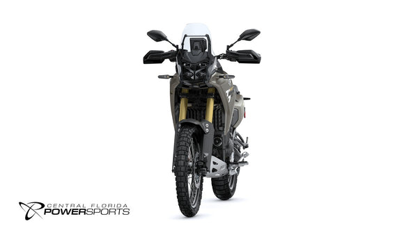 2026 Yamaha Tenere 700 in Tech Titanium, front three-quarter studio view