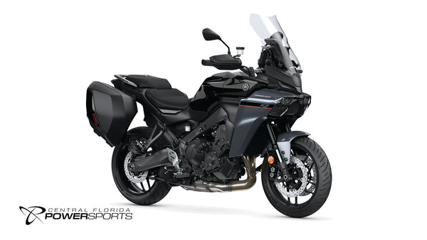 2026 Yamaha Tracer 9 in Raven, front-right three-quarter studio view