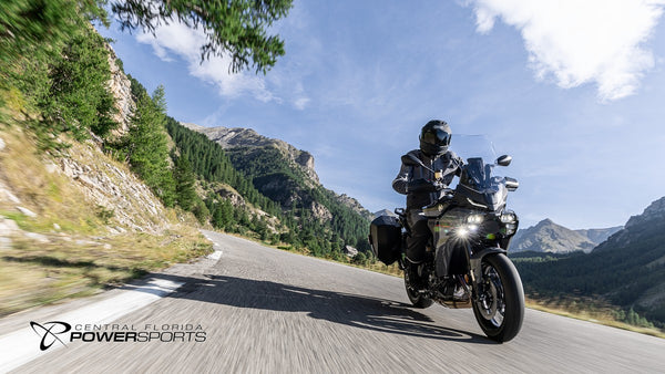 2026 Yamaha Tracer 9 rider approaching on a mountain road