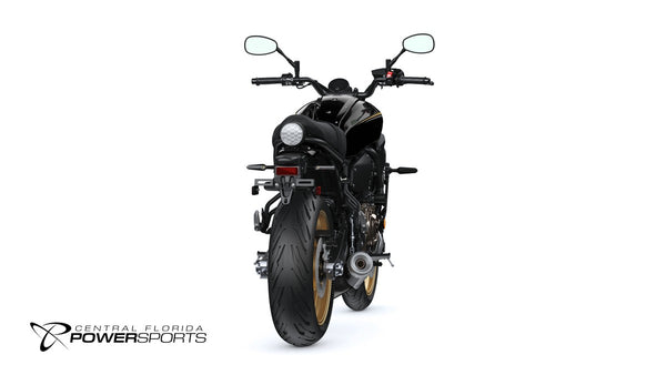 2026 Yamaha XSR700 in Raven, front three-quarter studio view