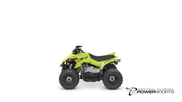 2026 Yamaha YFZ50 in Acid Green, left-facing studio view