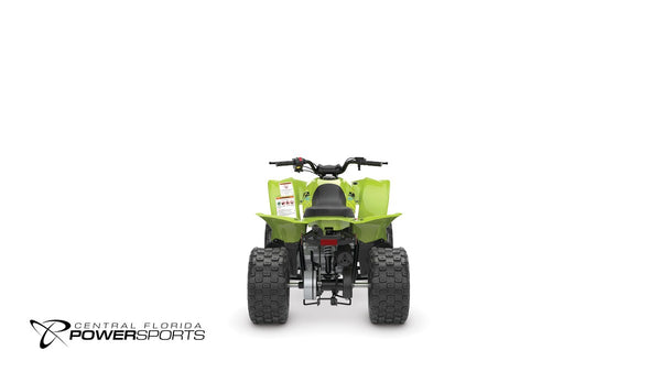 2026 Yamaha YFZ50 in Acid Green, rear studio view