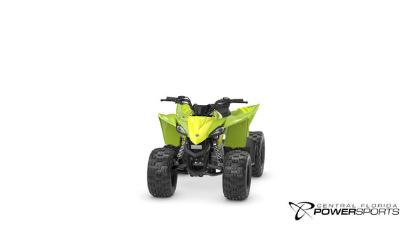 2026 Yamaha YFZ50 in Acid Green, front three-quarter studio view