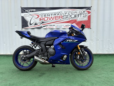 2026 Yamaha YZF-R7 in Blue, right side profile, used motorcycle for sale at Central Florida PowerSports