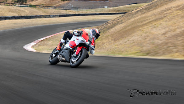 Rider leaning a 2026 Yamaha YZF-R9 70th Anniversary Edition on a racetrack