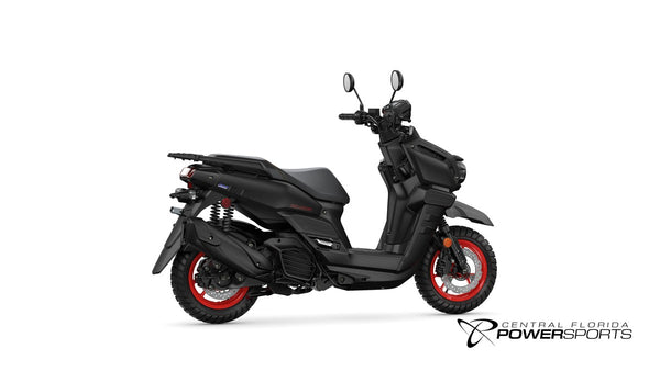 2026 Yamaha Zuma 125 in Matte Black, right-side three-quarter studio view